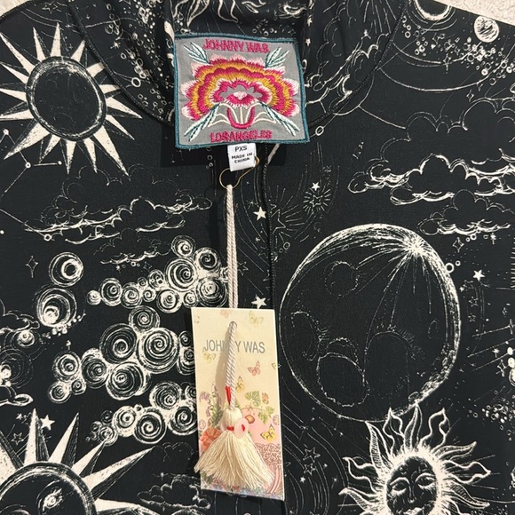 Johnny Was THE JANIE FAVORITE SEAMED MOCK NECK DRESS Celestial Moon Sun - Picture 4 of 6